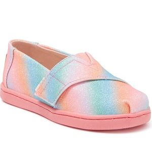 🆕 Toms Toddler Multi-Color Alpargata Glitter Slip-On Sneaker
